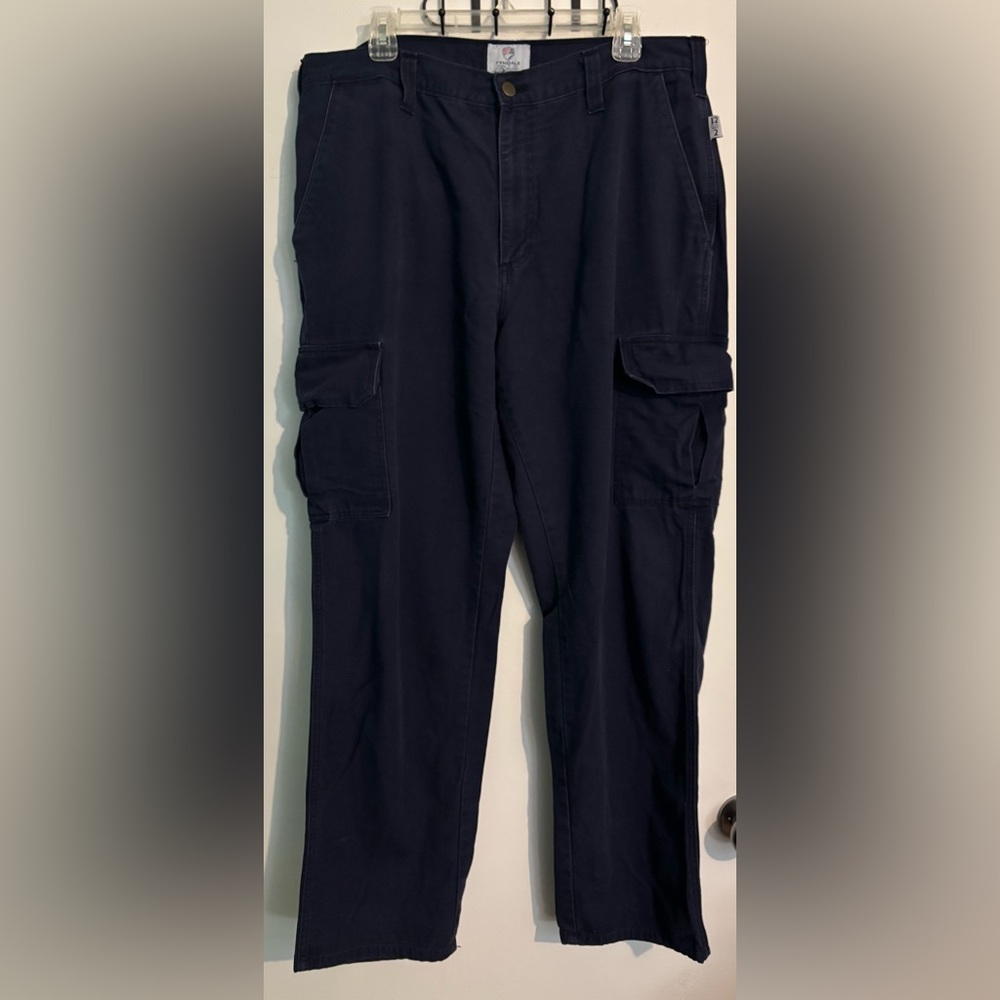 Tyndale FR Mens 38x33 Navy Flame Resistant Cargo Work Pants Made in USA‎ Welding